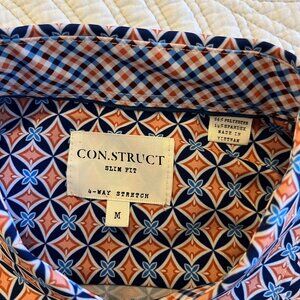 NWT CON.STRUCT 4-WAY STRETCH WICKING SZ MEDIUM SLIM FIT LS DRESS SHIRT